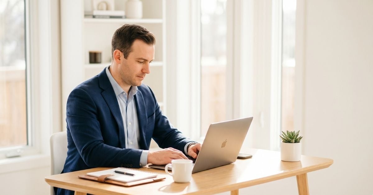 Real estate agent reviewing HOA documents with Association Online tools