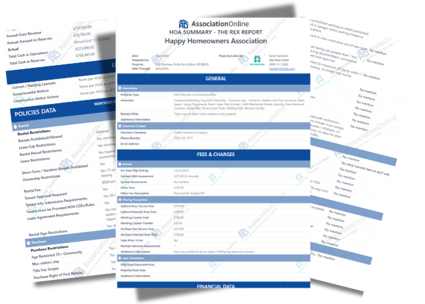 Rex Report Format Example Homepage | HOASalesExpert.com
